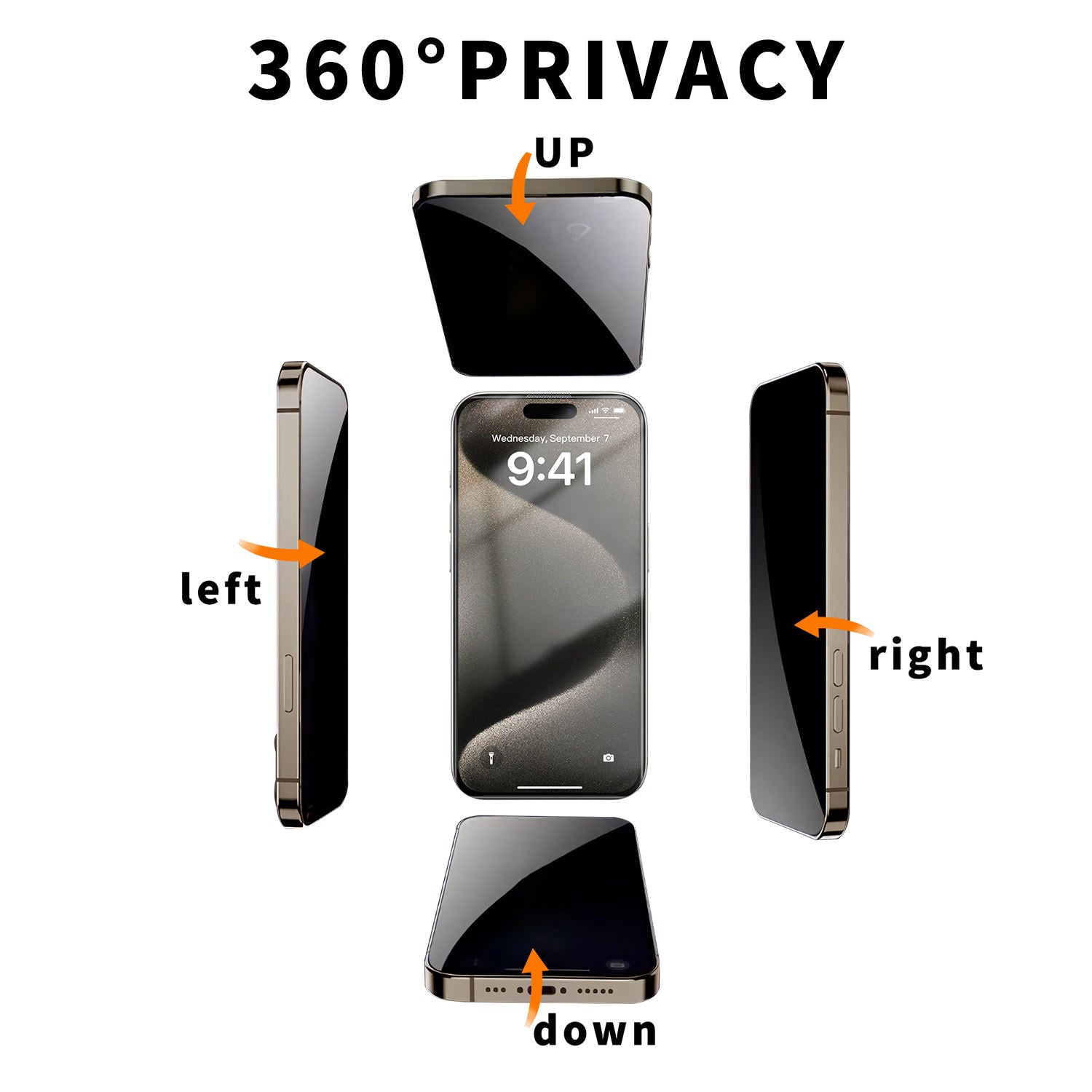 360 privacy screen protector up down left right