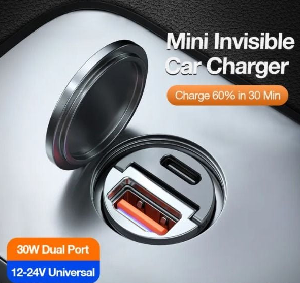 Mini Invisible Car Charger (1 Year Warranty) - Buy 1 Get 1 Free (Auto Applied)