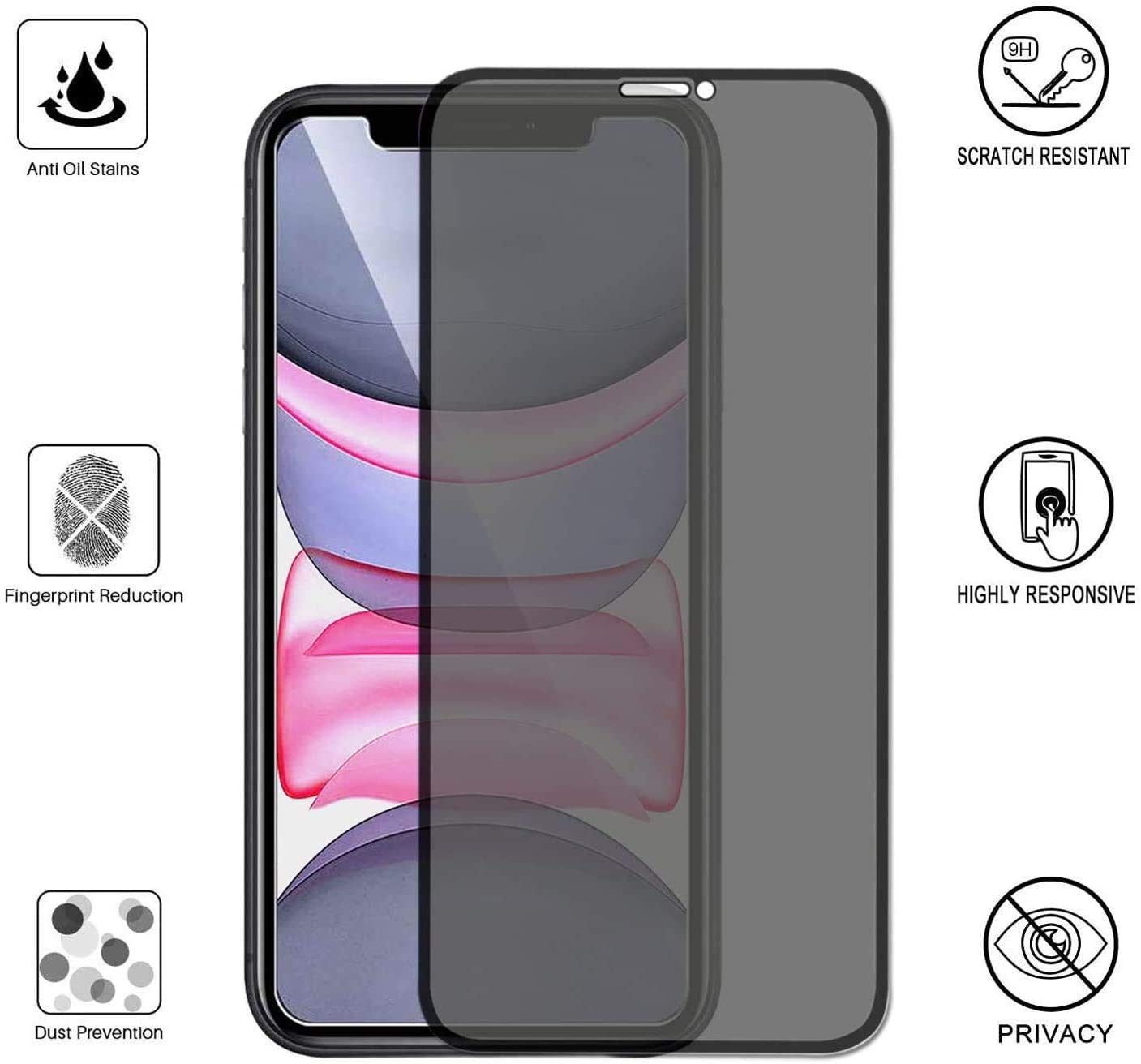 RhinoGuards 21D Privacy Screen Protector + Back Protector FREE (Buy 1 Get 1 Free)
