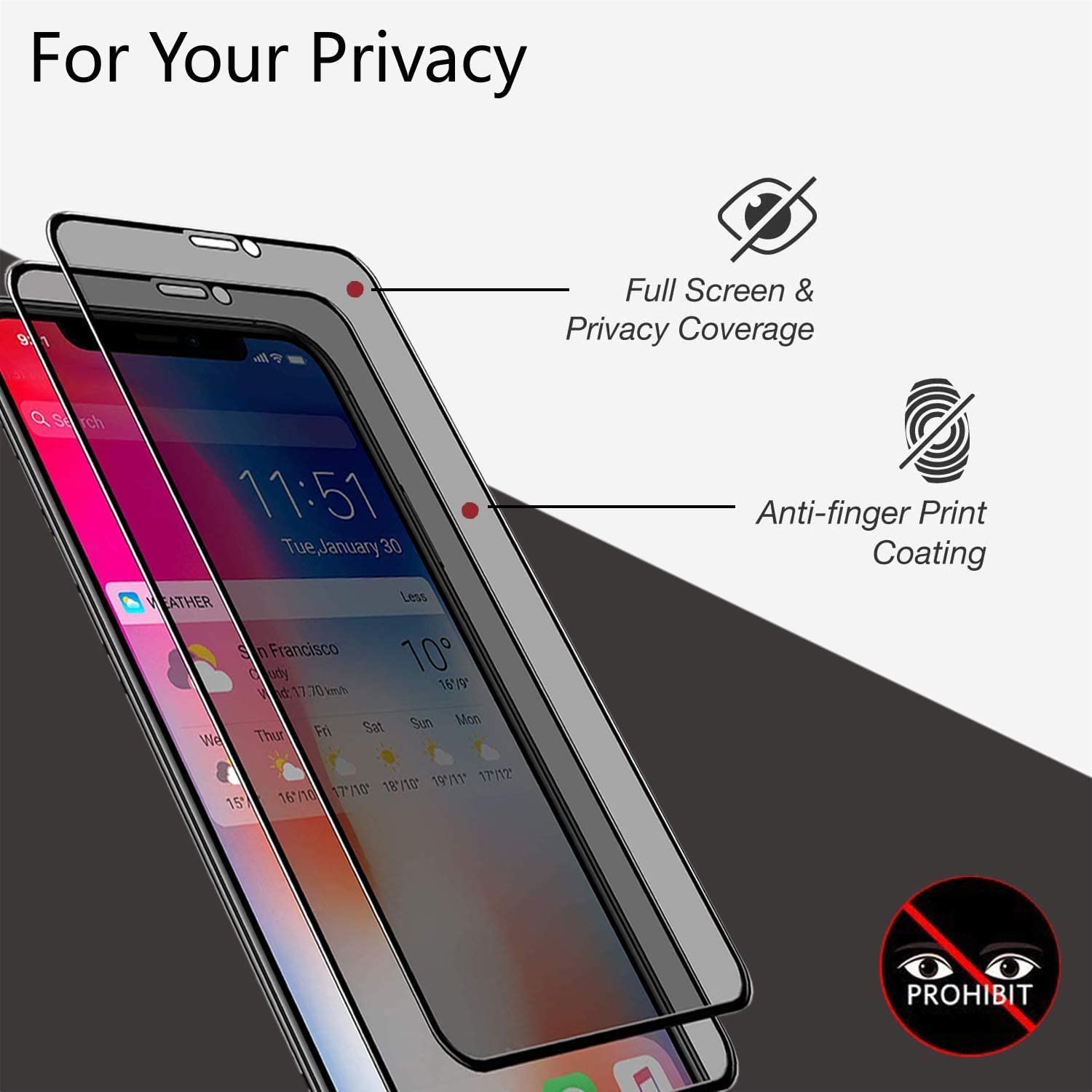 RhinoGuards 21D Privacy Screen Protector + Back Protector FREE (Buy 1 Get 1 Free)