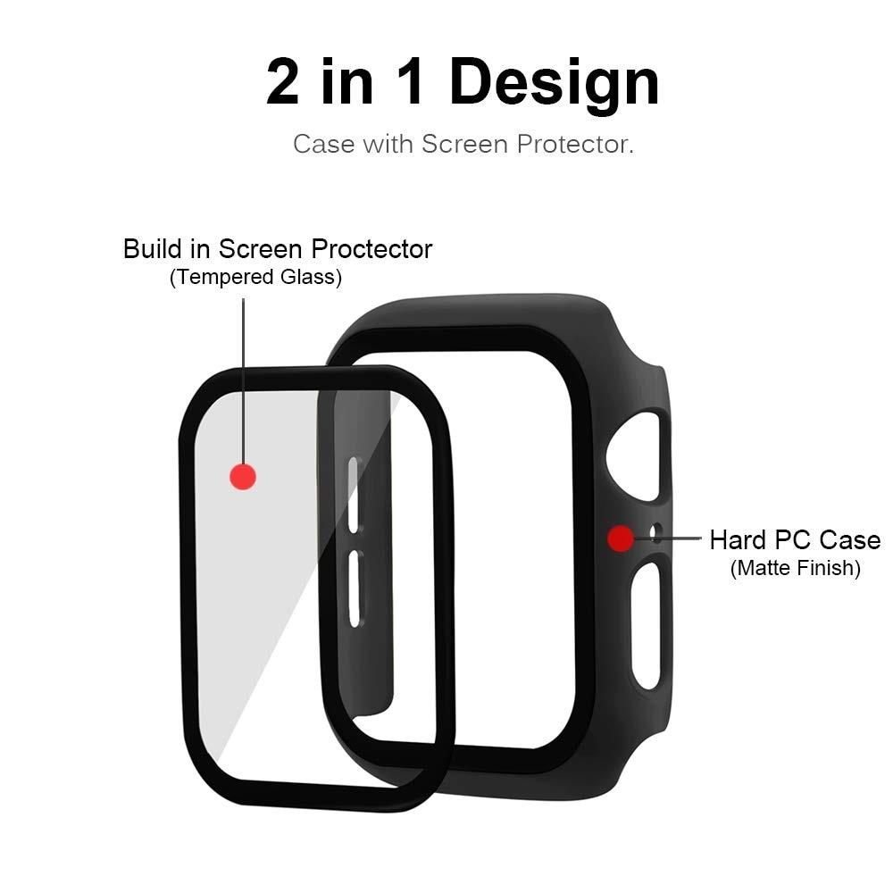 RhinoGuards 360 Full Protection Integrated Tempered Glass + Case For Apple Watch